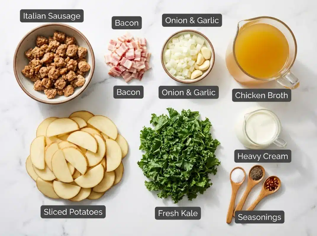 Ingredients for Authentic Zuppa Toscana