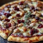 Thanksgiving Leftover Turkey and Cranberry Pizza