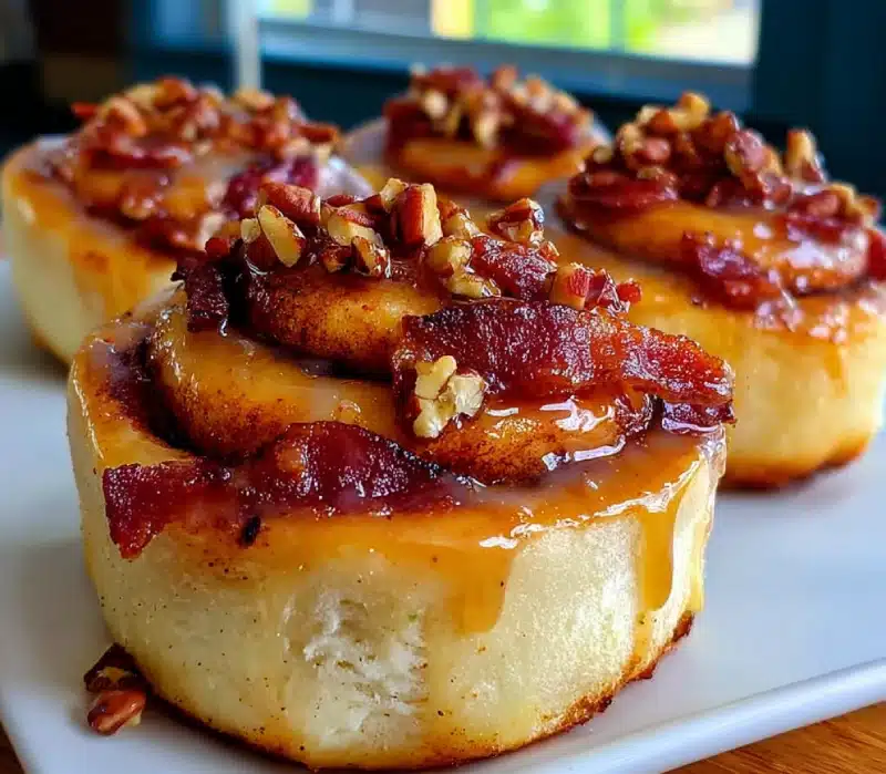 Bourbon Maple Bacon Cinnamon Rolls