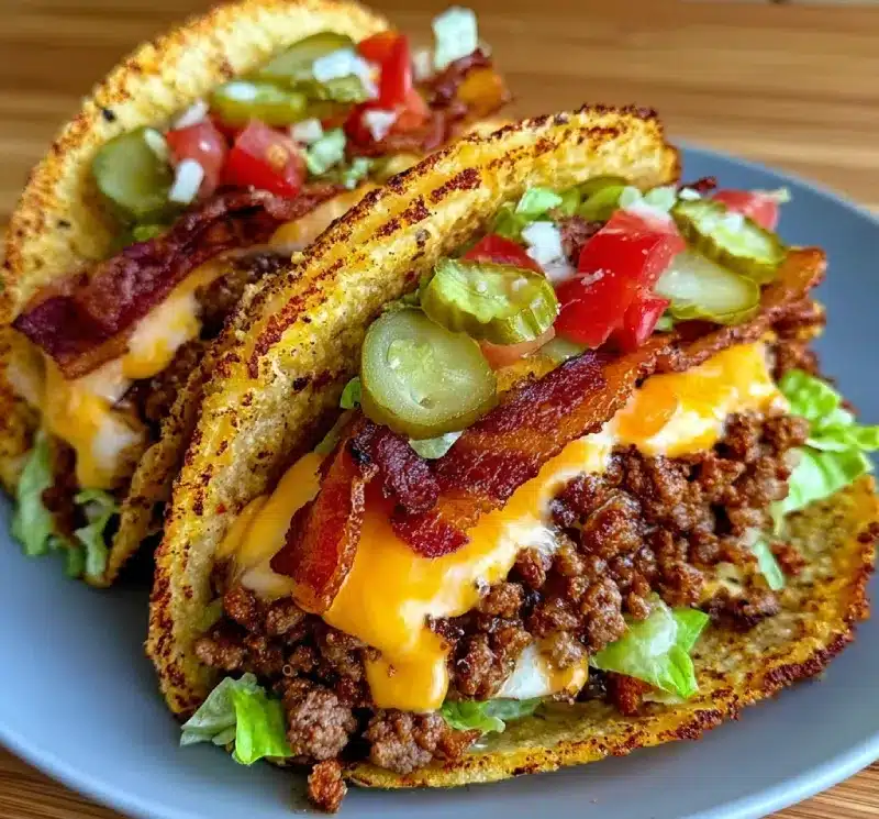 Loaded Bacon Cheeseburger Tacos
