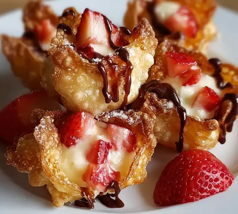 Strawberry Cheesecake Wonton Bites