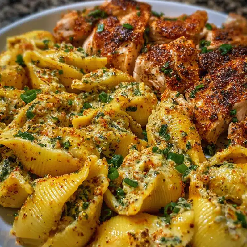 Garlic Cajun Chicken Shells
