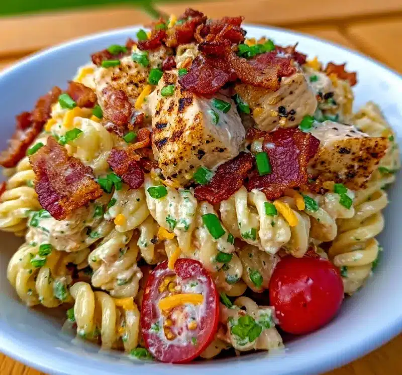 Chicken Bacon Ranch Pasta Salad