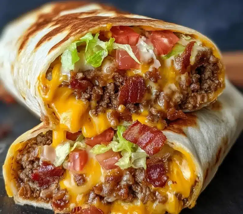 Loaded Bacon Cheeseburger Burrito