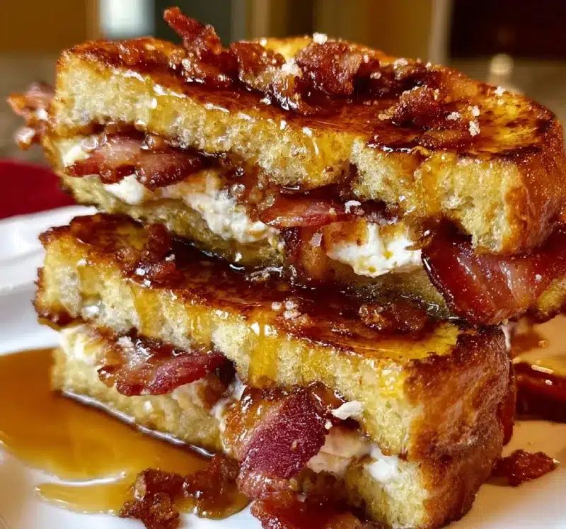 Bourbon Maple Bacon Stuffed French Toast