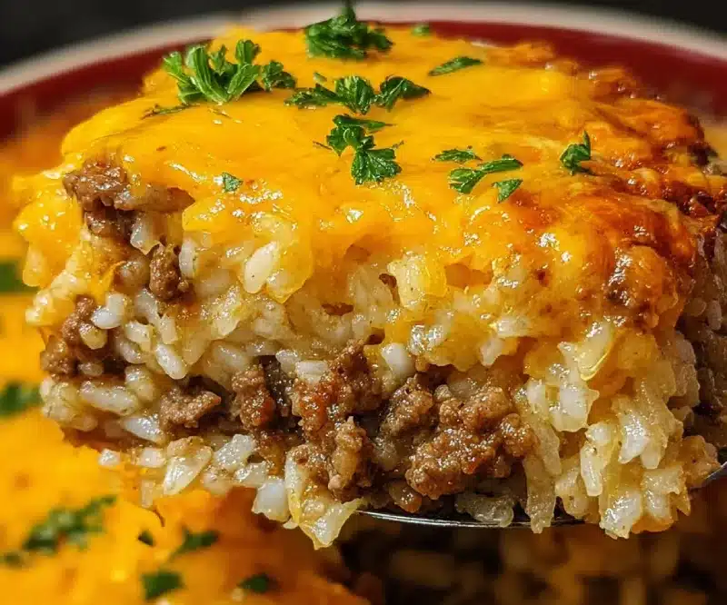 Cheesy Hamburger Rice Casserole