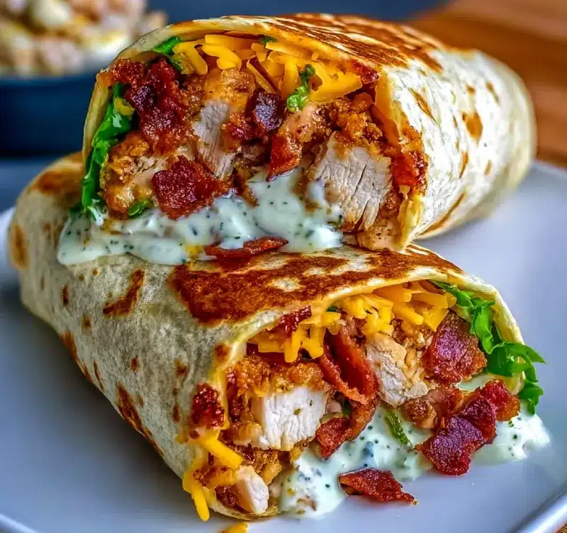 Crunchy Bacon Chicken Ranch Wraps