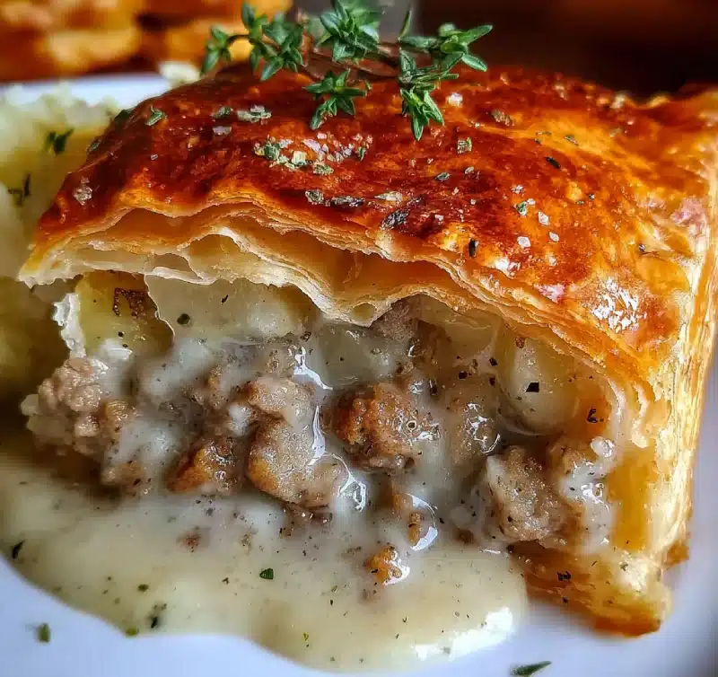 Sausage Gravy Puff Pie