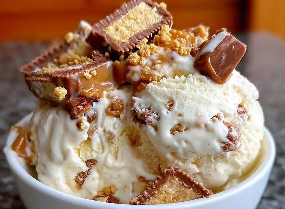 Snickers & Reese’s Cookie Dough Ice Cream