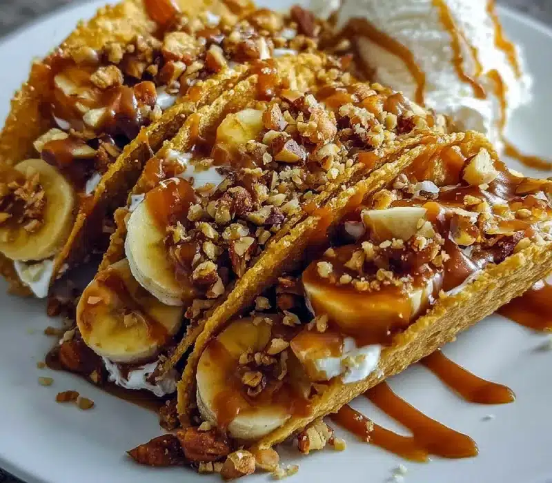Caramel Banana Nuts Tacos