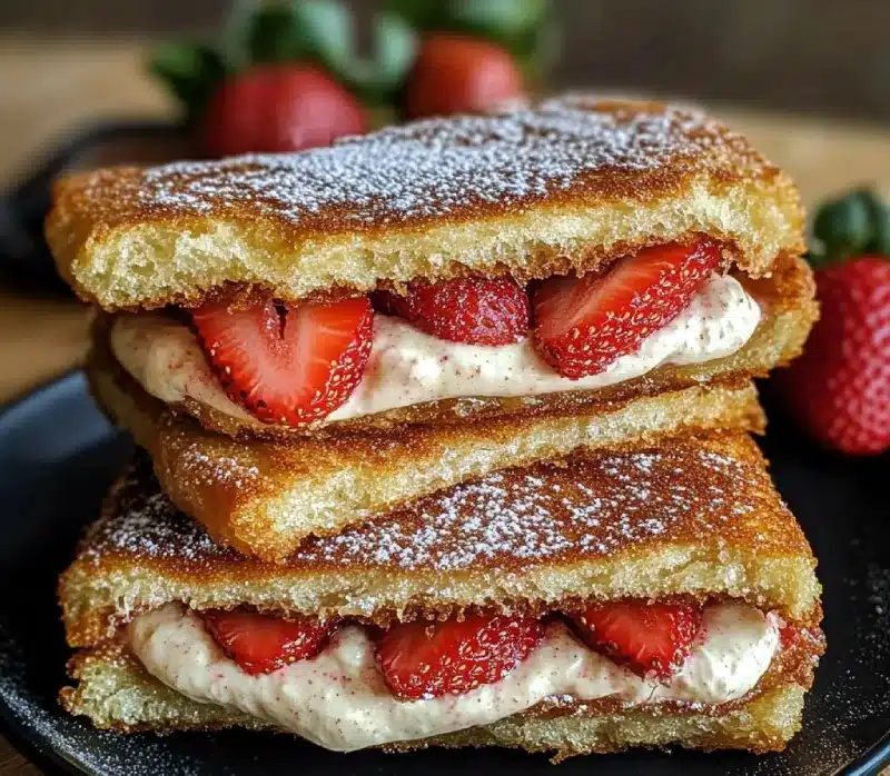 Fried Strawberry Cheesecake Sandwiches