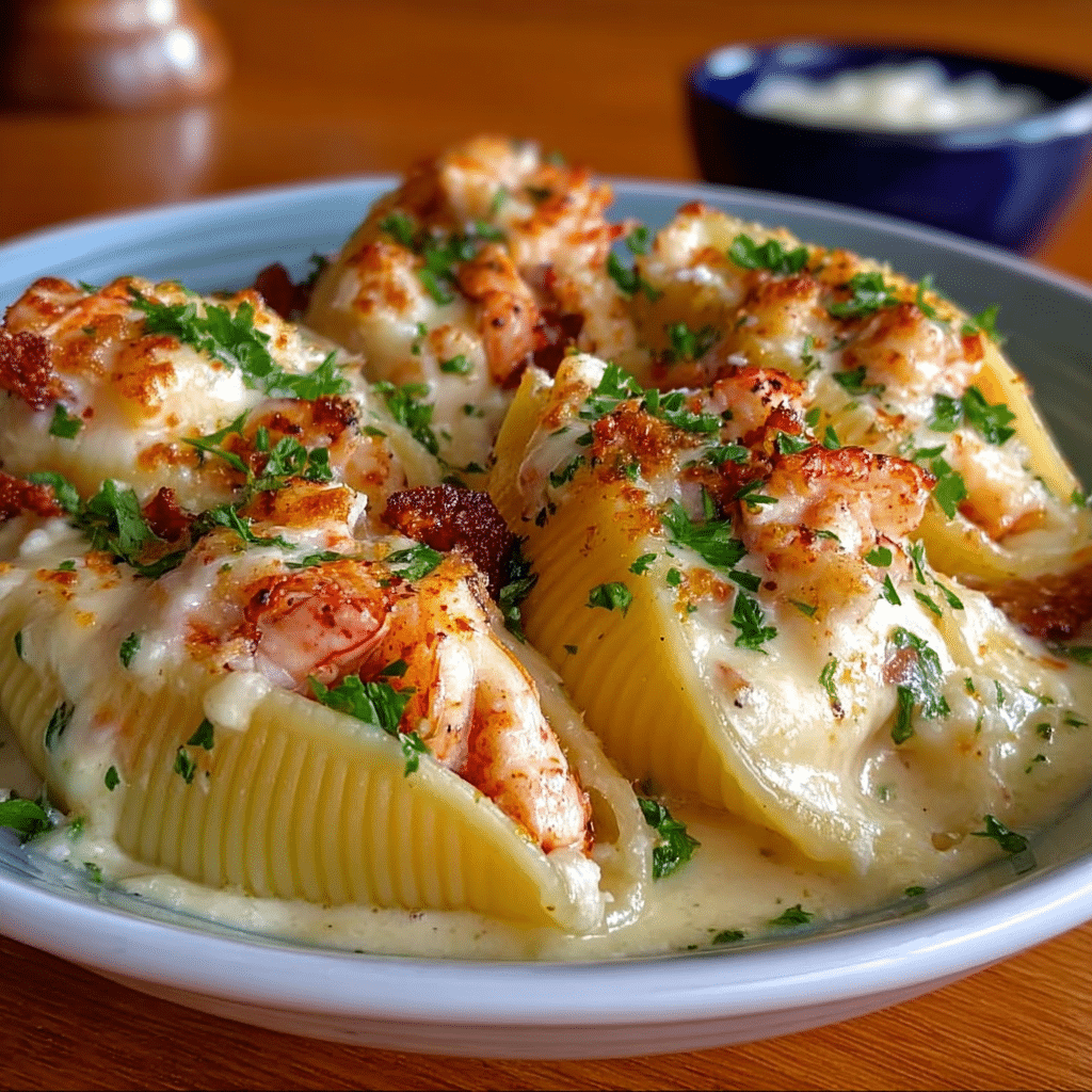 Garlic Butter Lobster-Filled Jumbo Pasta Shells