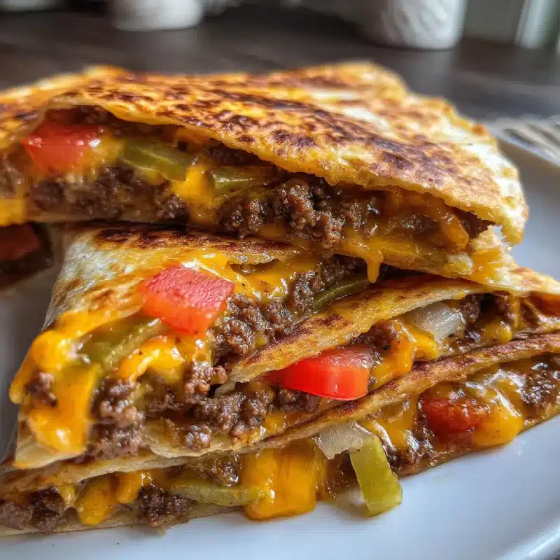 Blackstone Cheeseburger Quesadilla