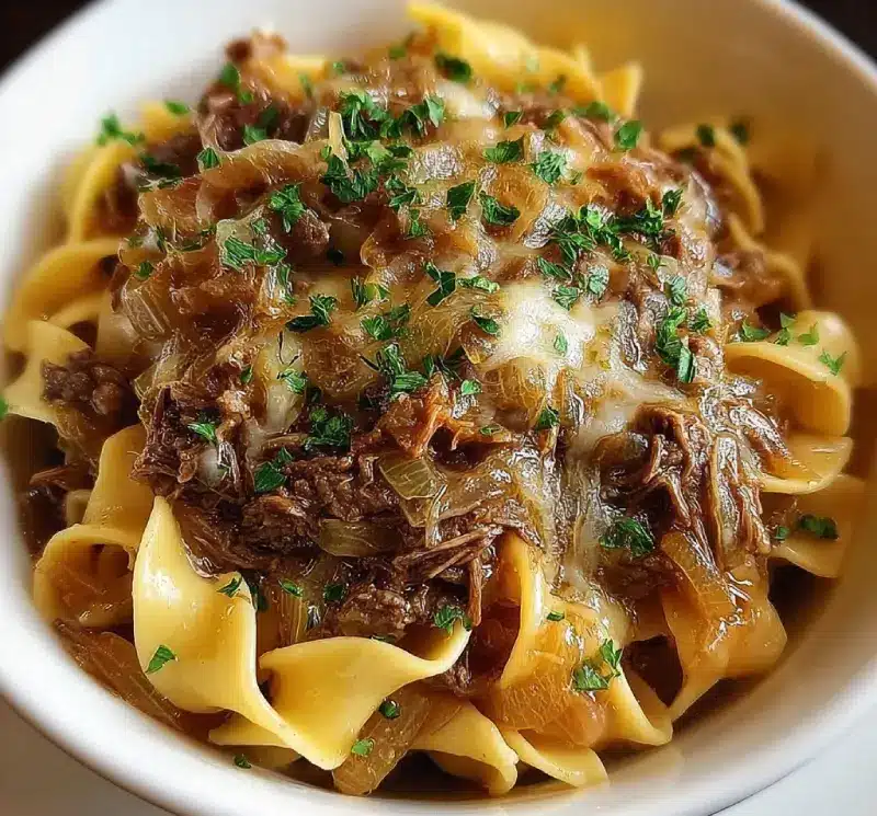 French Onion Beef and Noodles