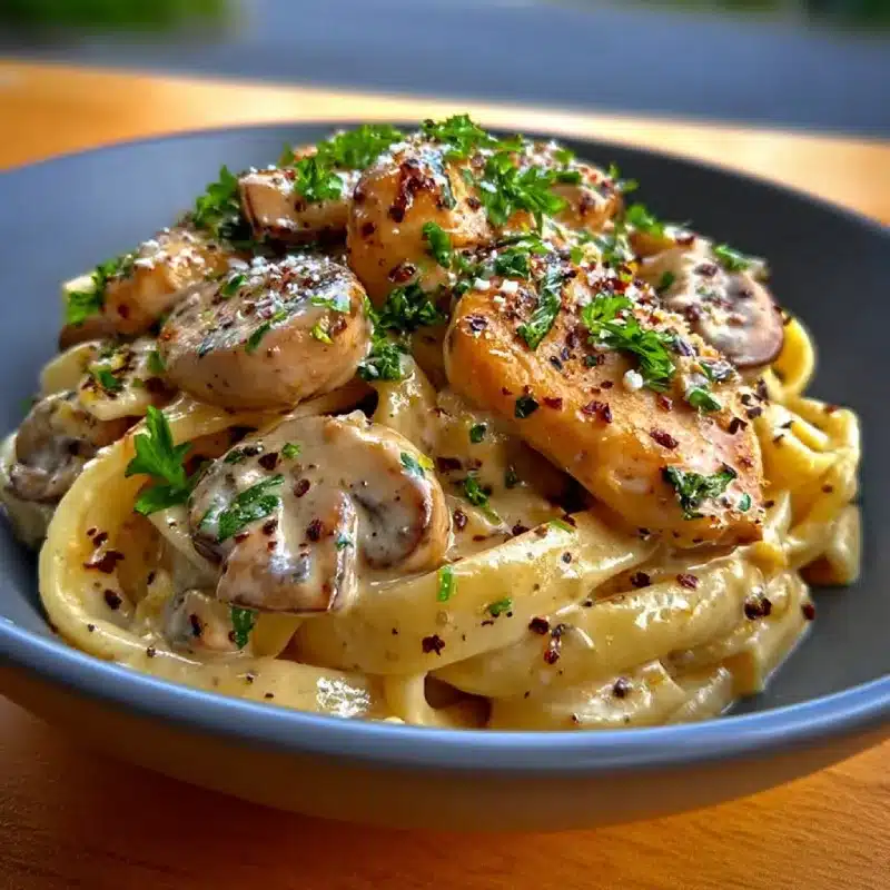 Creamy Chicken & Mushroom Pasta