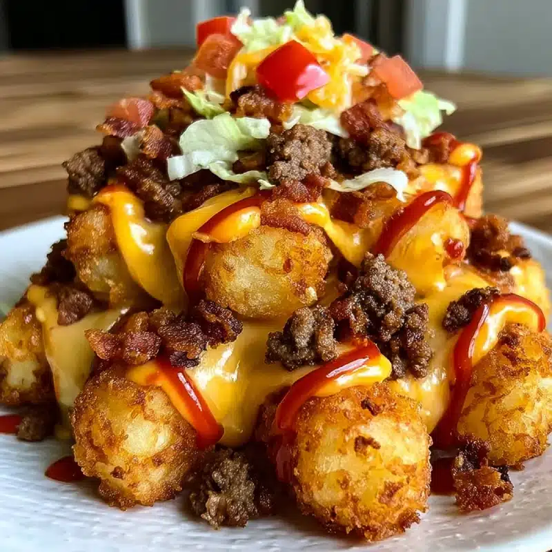 Bacon Cheeseburger Stuffed Tater Tot Cones