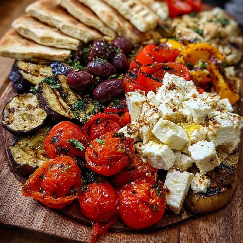 Mediterranean Feta & Roasted Veggie Board