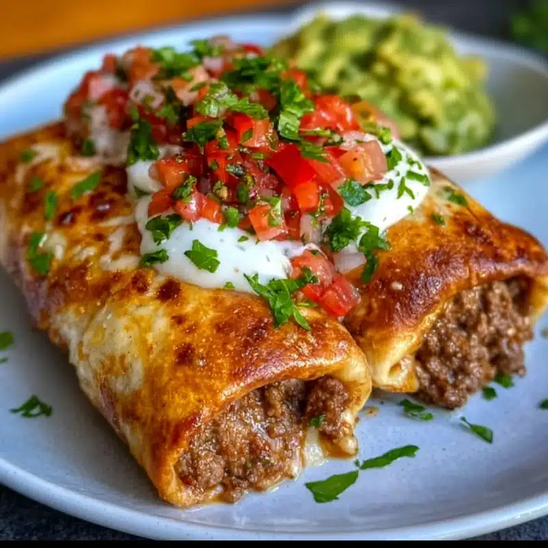 Beef and Cheese Chimichangas