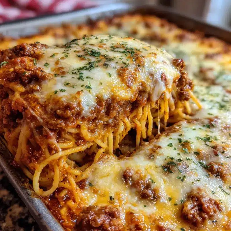 Baked Spaghetti with Meat Sauce