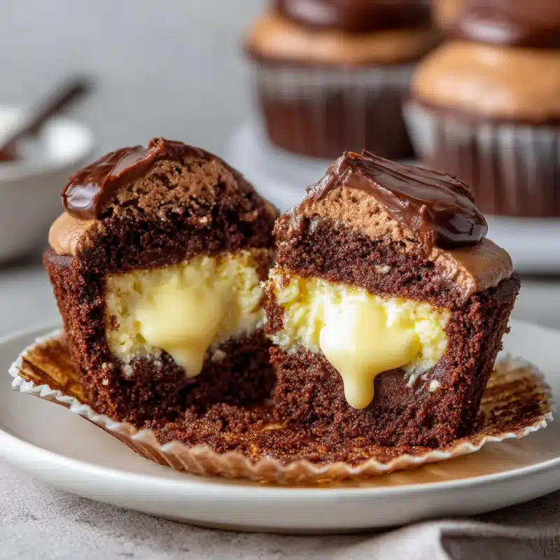 Cheesecake-Stuffed Chocolate Cupcakes