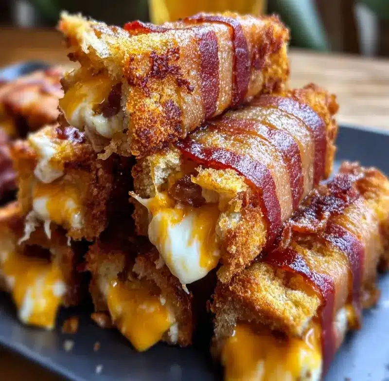Bacon-Wrapped Grilled Cheese Fingers
