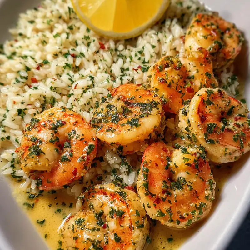 Garlic Butter Shrimp with Herb Rice