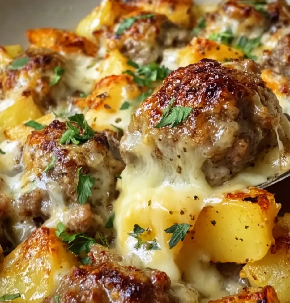 Meatballs with Potatoes and Cheese