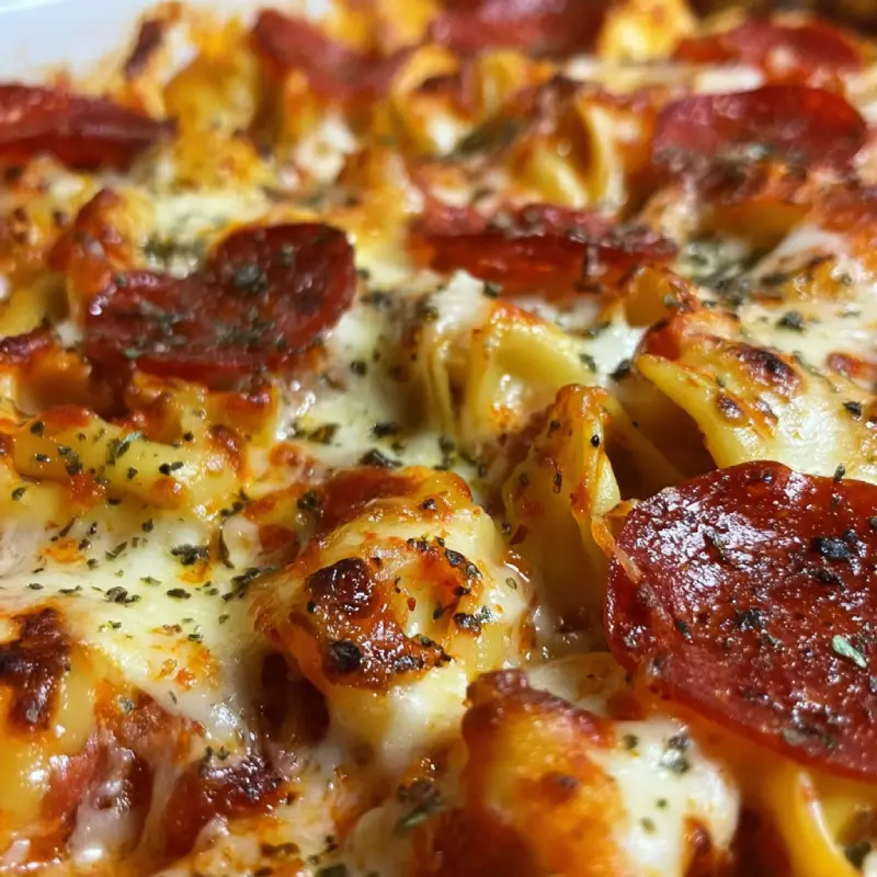 Cheese Tortellini Pepperoni Pizza Casserole