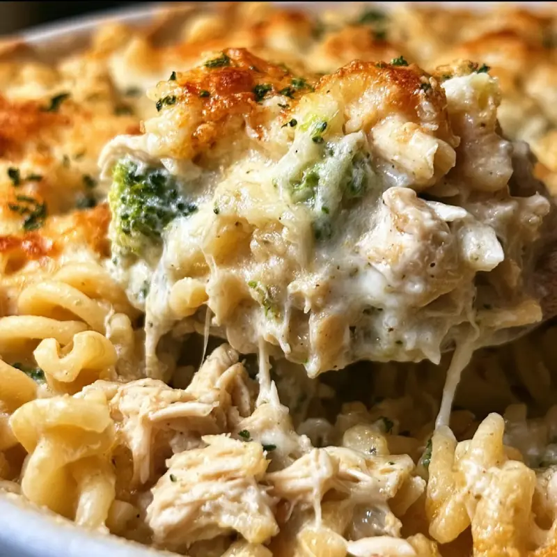 Dump-and-Bake Chicken Alfredo Casserole