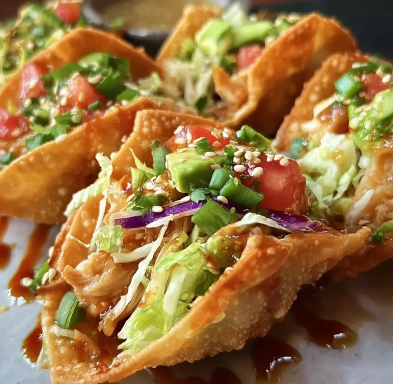 Crispy Chicken Wonton Tacos