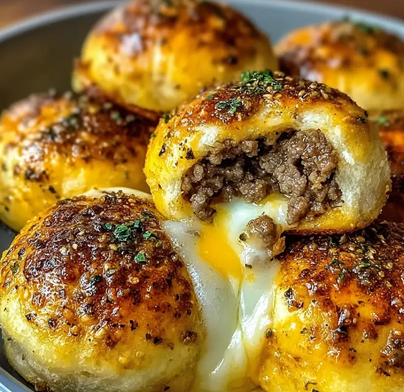 Garlic Parmesan Cheeseburger Bombs