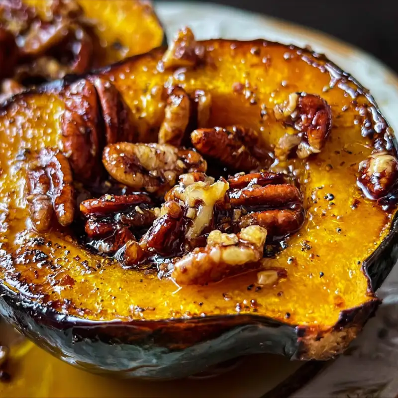 Maple Pecan Roasted Acorn Squash