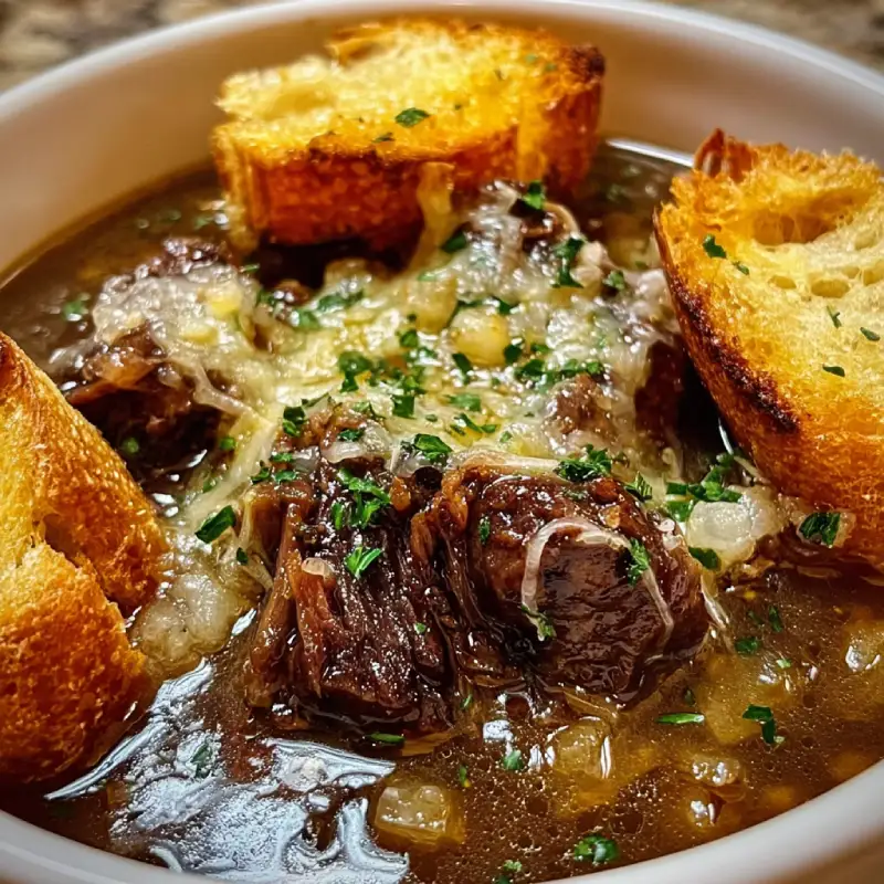 French Onion Beef Short Rib Soup