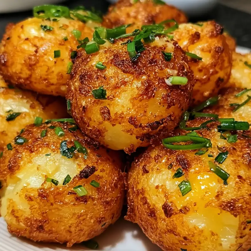 Crispy Potato & Cheese Bombs with Garlic Butter