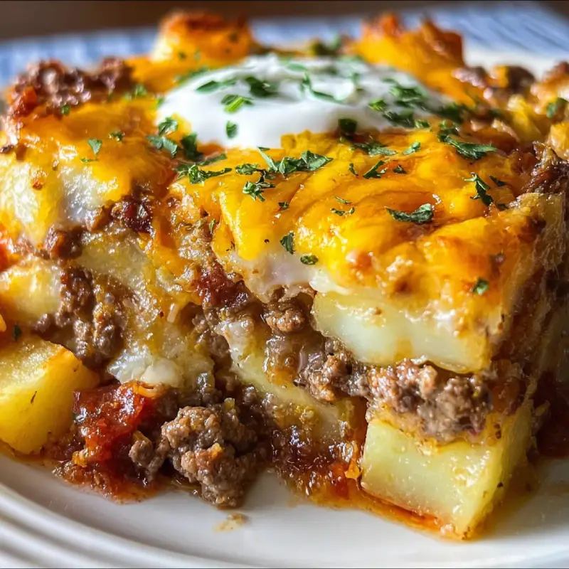 Ground beef and potatoes casserole