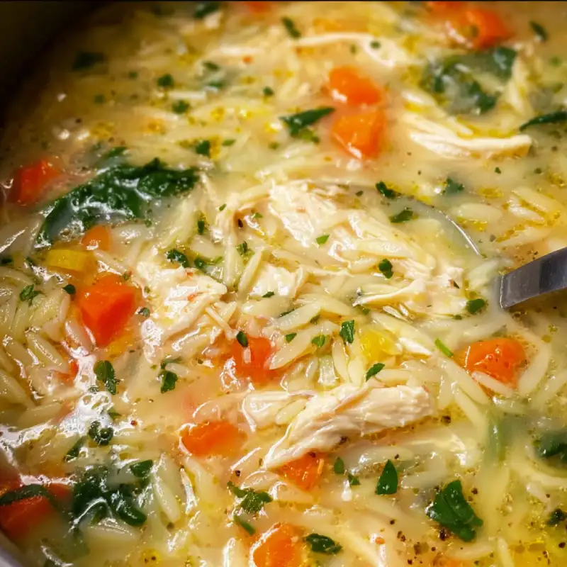 Lemon Chicken Orzo Soup