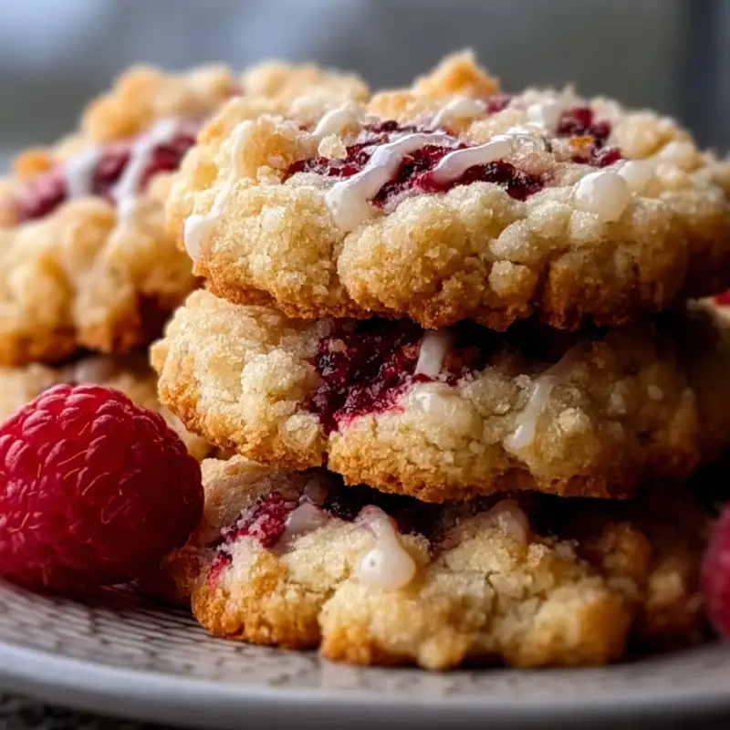 Buttery Raspberry Crumble Cookies
