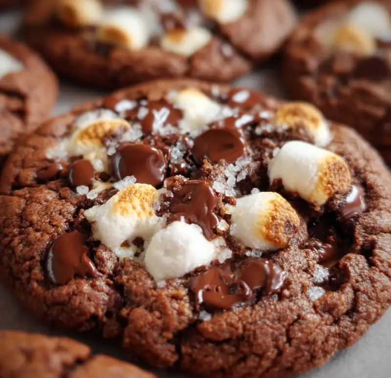 Hot Chocolate Cookies with mini marshmallows