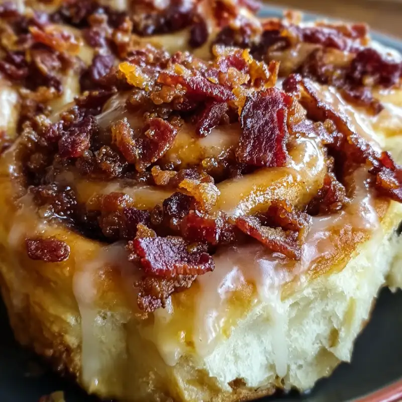 Maple Bacon Cinnamon Rolls