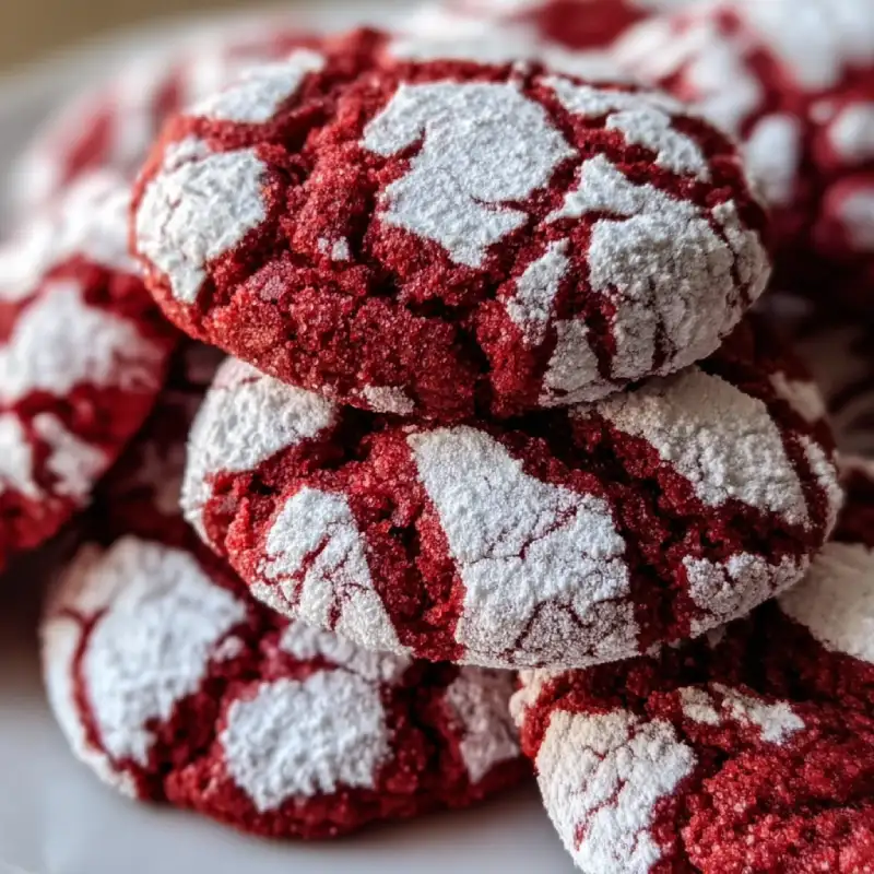 Red Velvet Crinkle Cookies