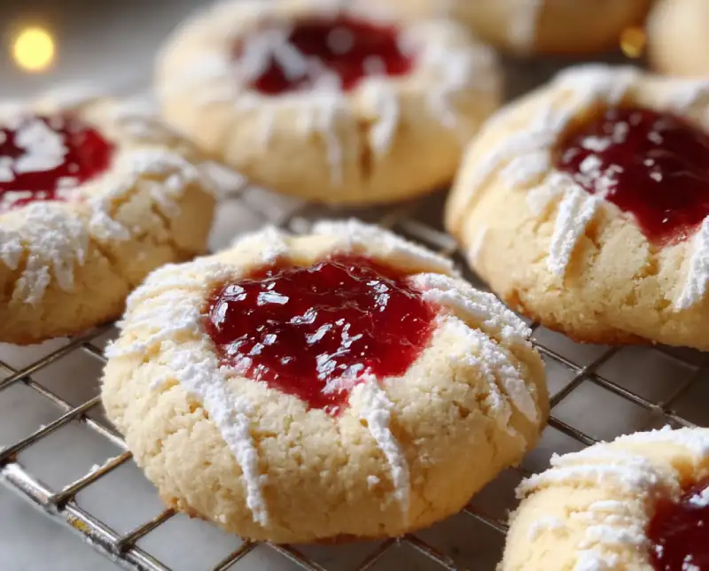 Soft Christmas Thumbprint Cookies