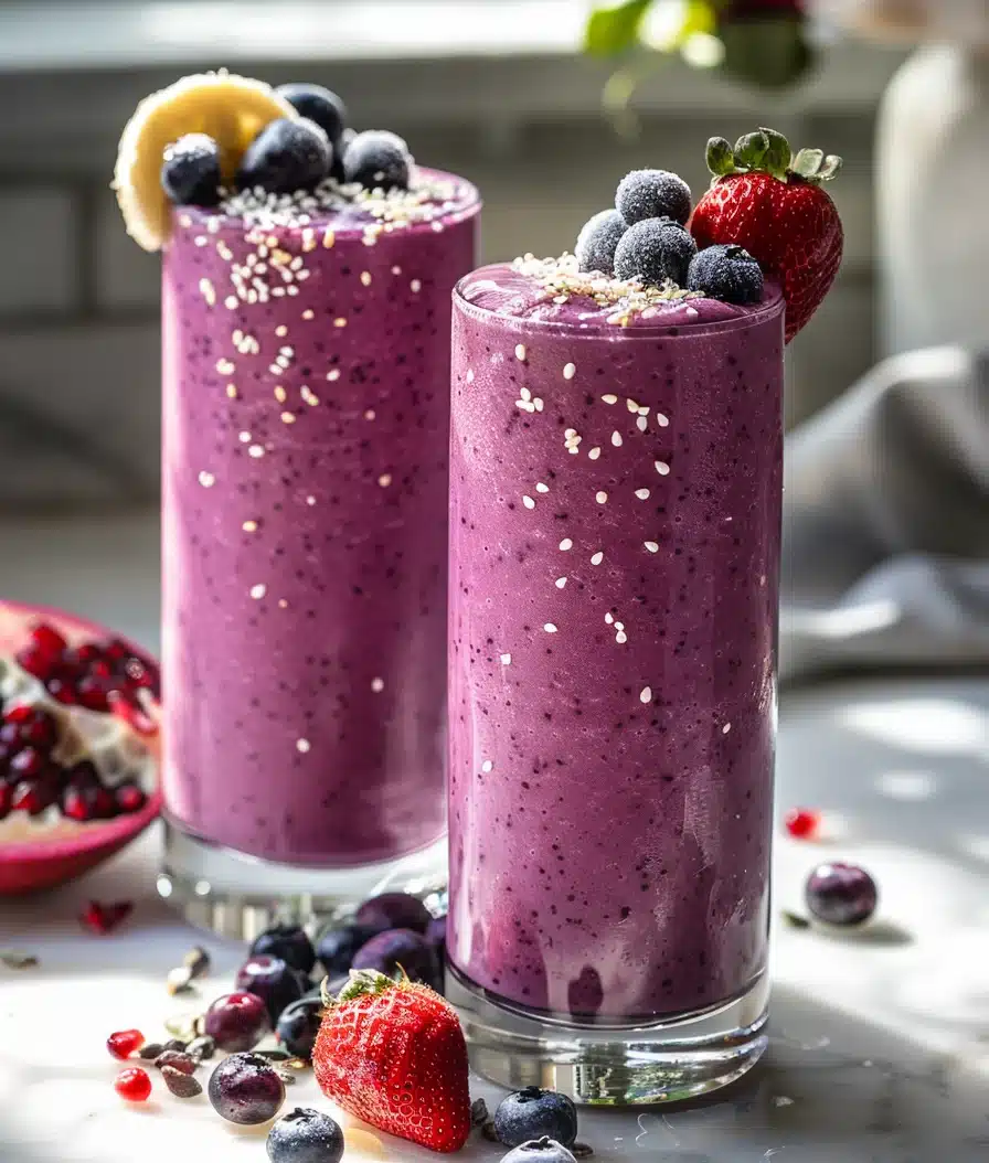 Banana Berry Protein Smoothie (High Protein & Ready in 5 Mins)