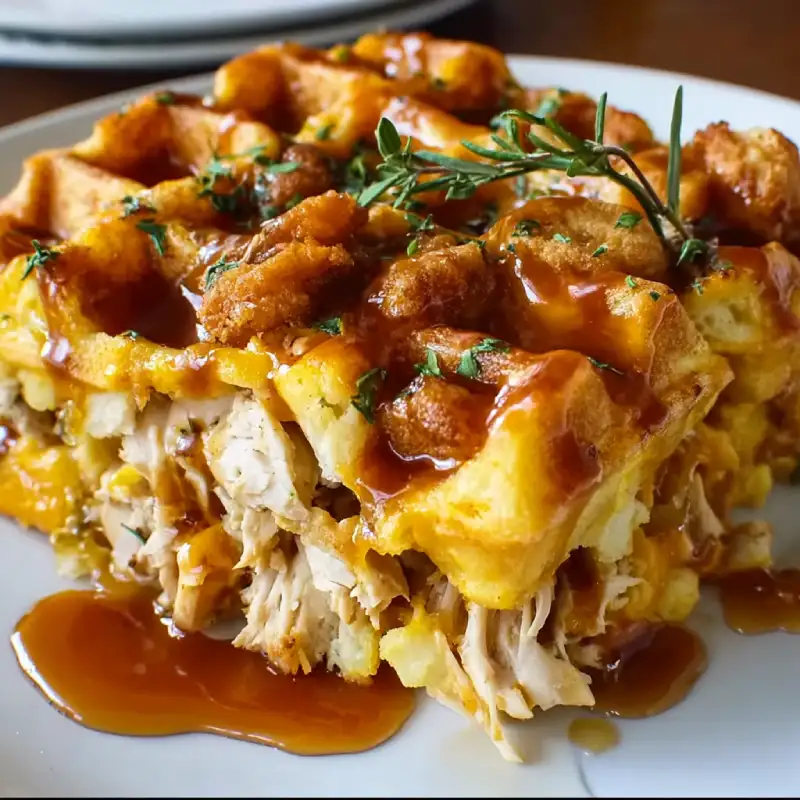 Chicken and Waffle Casserole
