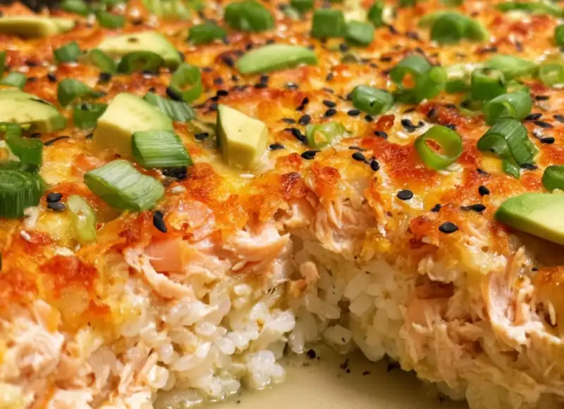 Salmon Sushi Bake