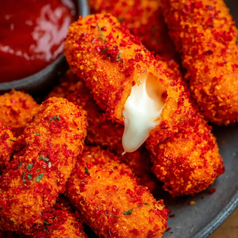 Hot Cheeto Mozzarella Sticks