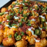 tater tots loaded with gooey cheese