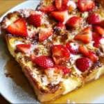 BAKED STRAWBERRIES AND CREAM FRENCH TOAST