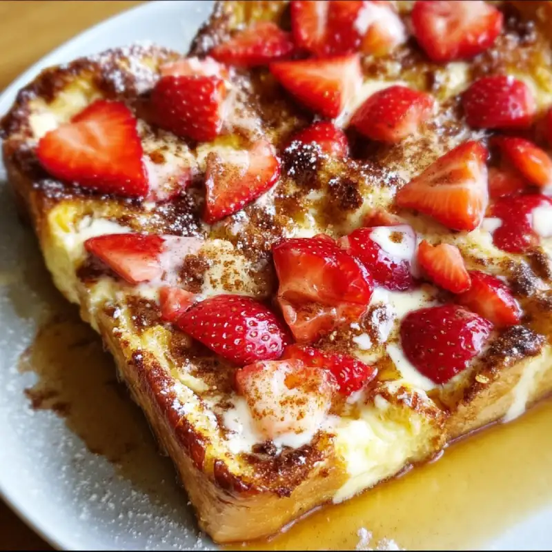 BAKED STRAWBERRIES AND CREAM FRENCH TOAST