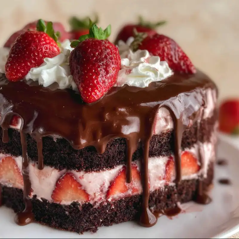 chocolate covered strawberry cake