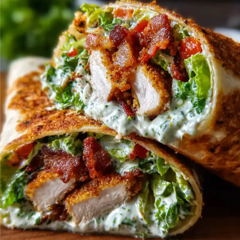 Crispy Chicken Caesar Wraps